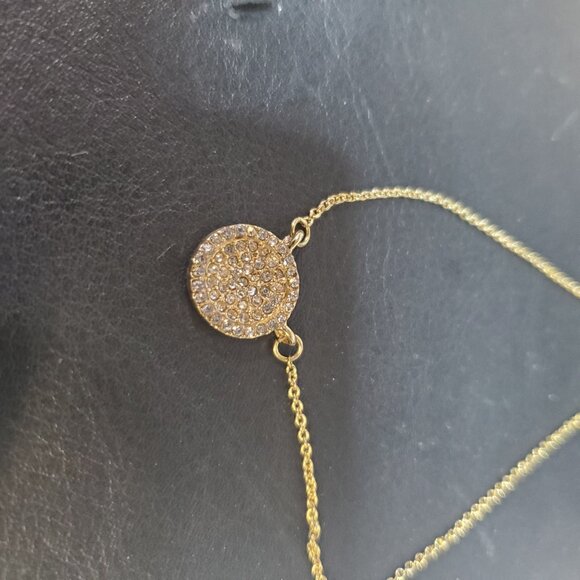 Macy's gold-tone chain with a micro pave disc charm - Picture 6 of 6
